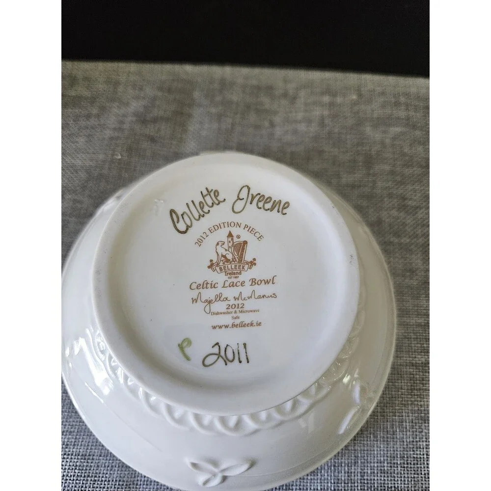 Belleek Irish Porcelain 2012 Limited Edition Celtic Lace 6” Bowl